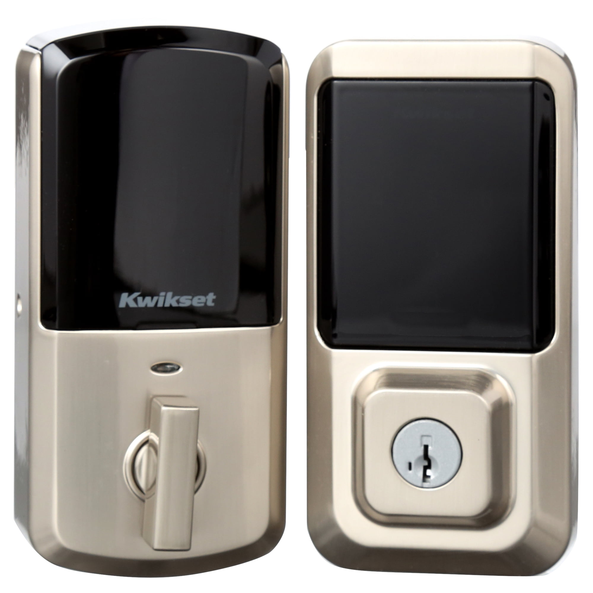 Kwikset Halo Touchscreen Wi-Fi Smart Deadbolt Hardware Lock with Smartkey Satin Nickel