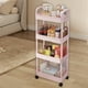 thumbnail image 5 of Carrito de Cocina de 4 Niveles con Reposabrazos y Ruedas | Organizador de Plástico para Baño, Cocina y Salón | 35 X 22 X 97 Cm En Rojo, Rosa, Amarillo y Blanco, 5 of 6