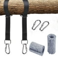 thumbnail image 1 of Kit de arnés de suspensión para hamaca con dos mosquetones resistentes y anillas en D. Soporta hasta 550 kg. Incluye bolsa de almacenamiento y almohadilla protectora para árboles., 1 of 6