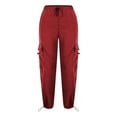 thumbnail image 3 of Women's Baggy Cargo Pants Trendy Casual Hiking Pant Loose Fit Y2K Parachute Drawstring Joggers with Pockets, 3 of 6