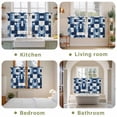 thumbnail image 6 of Blue Abstract Kitchen Curtains, Modern White Brush Texture Ombre Light Filtering Window Curtain Panels, 2Pcs Rod Pocket Window Treatments Set for Cabin Bathroom Bedroom 52x45 Inches, 6 of 9