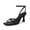 black, variant on Women Square Toe Kitten Heel Sandals Ankle Strap Buckle Closure, Open Back Design, Open Toe Summer Dress Sandals