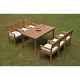 thumbnail image 4 of Grade-A Teak Dining Set: 6 Seater 7 Pc: 60" Rectangle Table And 6 Veranda Arm Chairs Outdoor Patio WholesaleTeak #WMVRg, 4 of 5