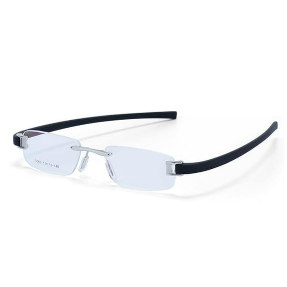 RSINC Rimless frame/eyeglass/Spectacle, Optical, Prescription, For Men And Women, Modern, Unisex, Business, Collage, Fashion, School, Ladies, Sports Tag Silver Black 5069-51-18-140 TAG A9