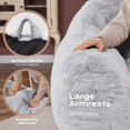 thumbnail image 4 of HARIPUL Giant Bean Bag Chair for Adults & Kids, Oversized Lounger Couch Large Lazy Chair / Stuffed Memory Foam & Wide Armrests,Light Grey, 4 of 7