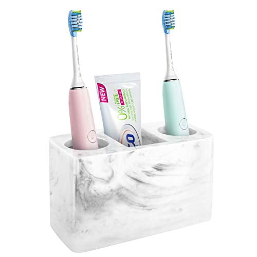 Luxspire Resin Toothbrush Holder, 3 Slots Hygienic Handmade Toothbrush