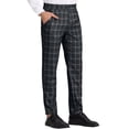 thumbnail image 4 of Lars Amadeus Men's Dress Checked Flat Front Business Plaid Formal Pants, 4 of 6