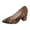 Coffee, variant on Win s Way Women's Leopard Print Pointed Toe Low Cut Chunky Heel Pumps Slip On Work Dress Shoes