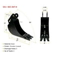 thumbnail image 5 of 8" Wide Backhoe Bucket for Excavator Attachments & Skid Steer - Fronthoe Mini Excavator Bucket - Bolt-on 3 Carbon Steel Teeth with Drainage Holes, 5 of 10