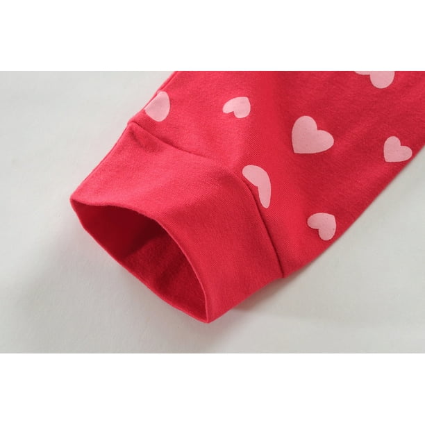 Little hand Girls Pjs Valentine's Day Pajamas Set Long Sleeve Sleepwear 2-7t