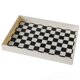 thumbnail image 4 of Bandeja de almacenamiento con rejilla de tablero de ajedrez en blanco y negro estilo crema, decoración del hogar, tocador de sala de estar, placa de acabado, 4 of 5