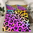 thumbnail image 2 of Manfei Pink Leopard Print Twin Sheet Sets for Girls, Rainbow Gradient Twin Fitted Sheet, Cheetah Print Flat Sheet, Super Cozy Room Decor 3pcs, 2 of 7