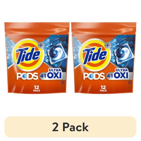 (2 pack) Tide PODS Laundry Detergent Packs, Ultra Oxi, 12 Count