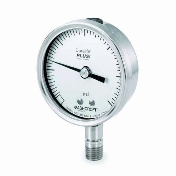 Ashcroft Pressure Gauge,0 to 1000 psi,3-1/2In 351009SW02LXLL1000