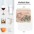 thumbnail image 6 of Yiaed Combine harvester working with tractor Print Leather Coasters for Drinks - Cup Coasters Coffee Table Kitchen Table Bar, Home & Office Gifts Handmade Drink Coasters-Square, 6 of 6