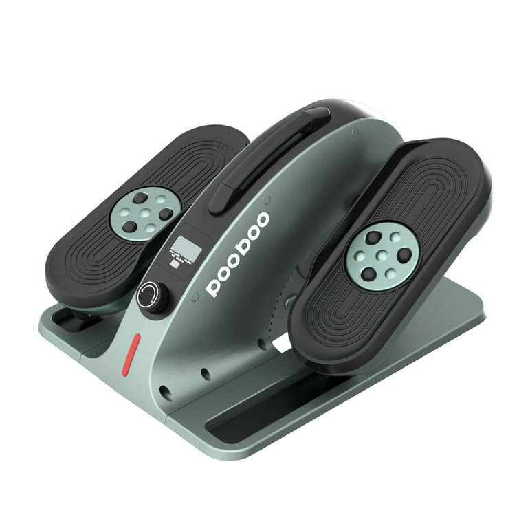 Pooboo Professional Under Desk Magnetic Elliptical Machine with Foot Massage  Fully Assembled Quiet Seated Adjustable Resistance Foot Pedal Exerciser 