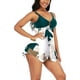 thumbnail image 3 of Trajes de baño para mujeres, trajes de baño de dos piezas, trajes de baño con control de abdomen, estampado modesto, exquisito top con aros y bañadores tipo bóxer, 3 of 6