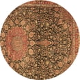 thumbnail image 1 of Ahgly Company Indoor Round Medallion Brown Traditional Area Rugs, 5' Round, 1 of 4