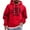 Red, variant on Happy New Year Men's Sports Leisure Long Sleeves with Pocket Hooded Hoodie for Casual Outings, Winter Comfort, and Holiday Celebrations,Black,L