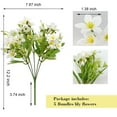 thumbnail image 2 of 5 Bundles Artificial Silk Lily Flowers Fake Lilies Floral Faux Bouquet for Wedding DIY Decoration Indoor Outdoor Vase Table Centerpieces Kitchen Party Porch Arrangement (White), 2 of 5
