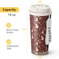 thumbnail image 4 of Christmas 18oz Double Drinking Coffee Mug – Vacuum Insulated Stainless Steel Travel Cup with Leakproof Lid, 316 Steel Thermos Tumbler for Hot & Cold Beverages, 4 of 7