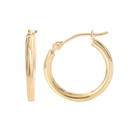 Brilliance Fine Women's Polished Hoop Earrings, 14K Yellow Gold