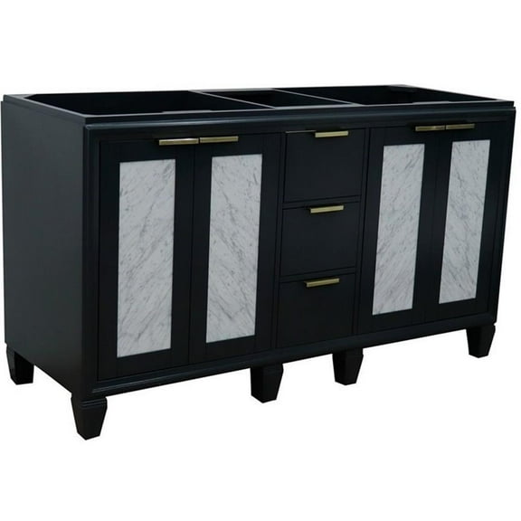 Trento 60" Modern Double Solid Wood Vanity in Dark Gray (Cabinet Only)