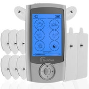 TechCare S Massager Silver Tens Unit FDA 510k Cleared Lifetime Warranty Tens Machine for Drug Free Pain Management, Back Pain and Rehabilitation