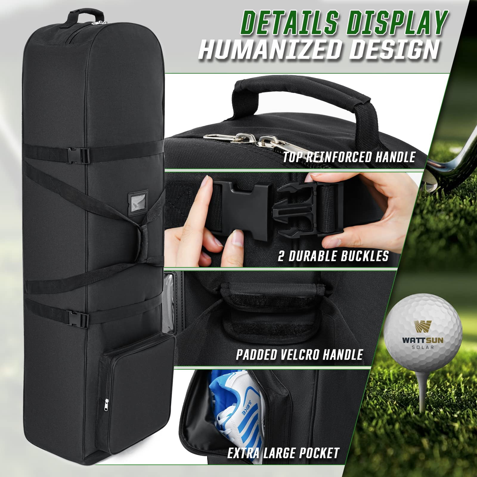 Golf Travel Bags For Airlines - 900d Heavy Duty Tear-resistant Oxford  Lightweight Foldable Design & Detachable Shoulder Strap Club Case Budget Friendly Traveling Gear Covers