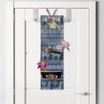 thumbnail image 2 of Ethnic Hanging Pocket Organizer, Alpaca Llama South American Ornaments Animal Art Pattern, Printed Polyester Storage Bag with Pockets, 9" x 27", Dark Teal Pastel Purple, 2 of 2