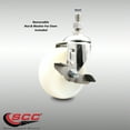thumbnail image 2 of 4 Inch 316SS Nylon Wheel Swivel 10mm Threaded Stem Caster with Brake SCC, 2 of 2