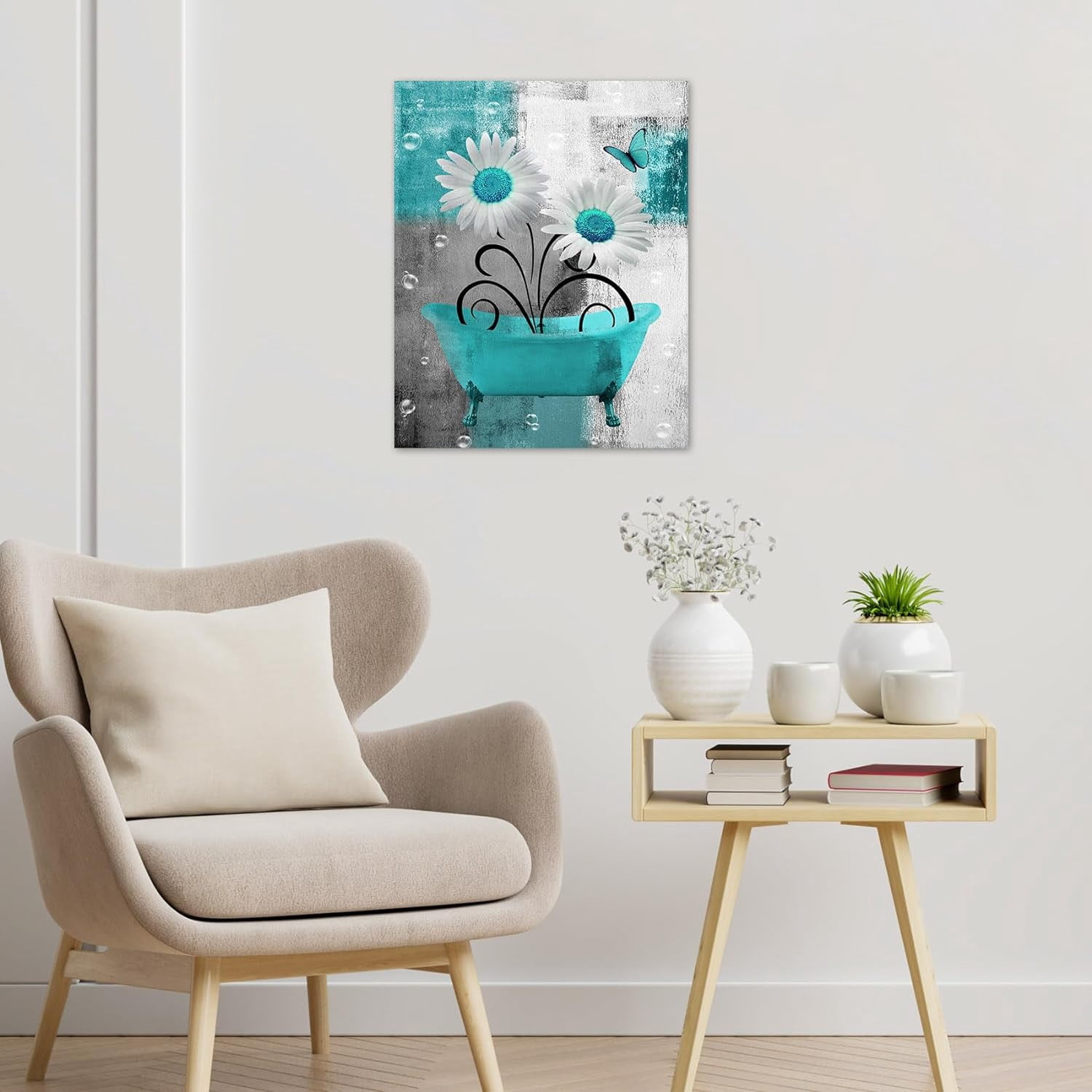 cjxmgxybaof, Floral Wall Art Canvas, 16x12 inches, Yellow