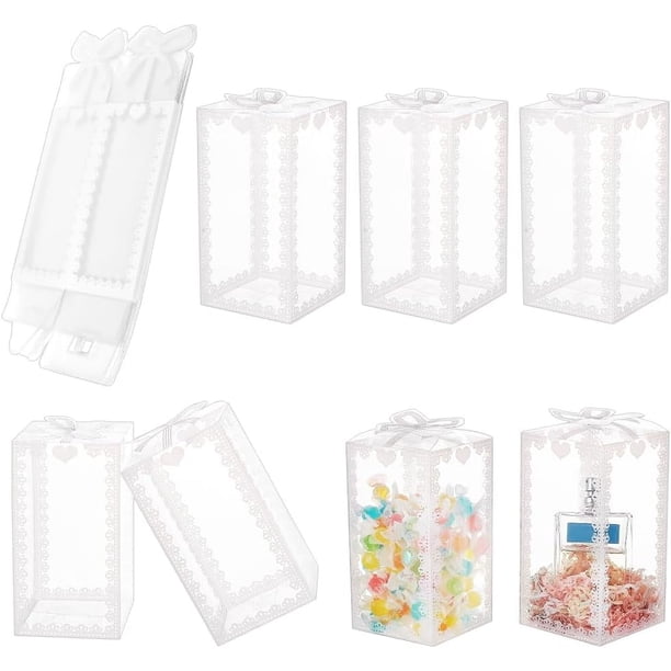 24 cajas de regalo transparentes de PVC para dulces, regalos, regalos, cajas rectangulares transparentes.