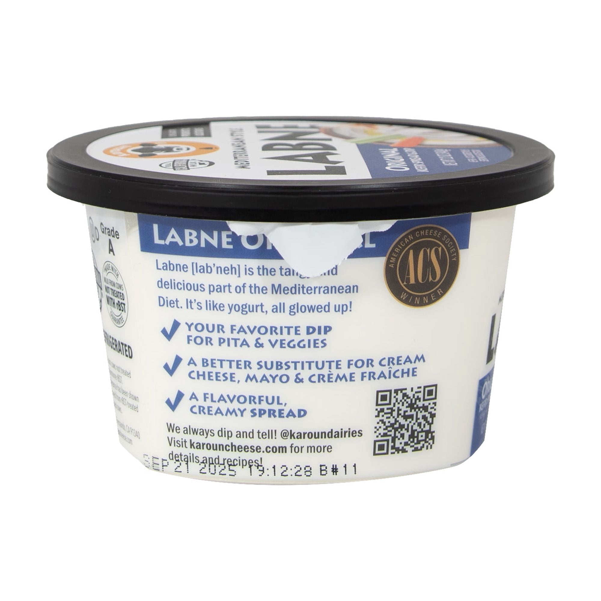 Karoun Dairies Labne Original Mediterranean Kefir Spread & Dip, 12 oz, Gluten-Free, No rbST