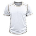 thumbnail image 4 of IWRICH Men's Basic Plus Size T Shirt Short Sleeve Crew Neck Soft Fitted Elastic Tees Classic Tshirts White XL, 4 of 7