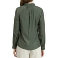 thumbnail image 4 of INSPIRE CHIC Women's Bow Tie Neck Long Sleeve Fashion Button Decor Shirt XS Grey Green, 4 of 8