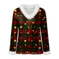 thumbnail image 6 of larppty Christmas Party Tops for Women with V Neck Santa Printed 2025 Fur Trim Long Sleeve Trendy Xmas Blouse (Black, S), 6 of 8