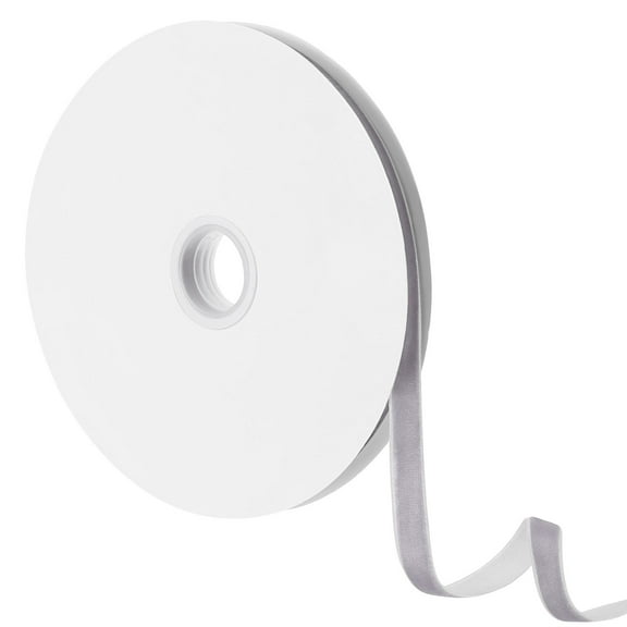 Uxcell Velvet Ribbon, 3 8" x 20 Yards Silver Gray Velvet Fabric Trimming Ribbon Single Face Velvet Ribbons for DIY Craft