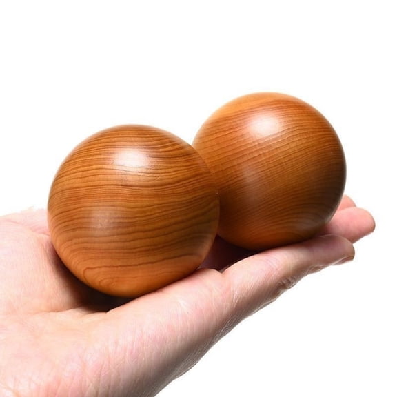 Solid Cypress Wood Health Balls Handheld Massage Fitness Tool for Stress Relief Relaxation Therapy Gift for Men Women