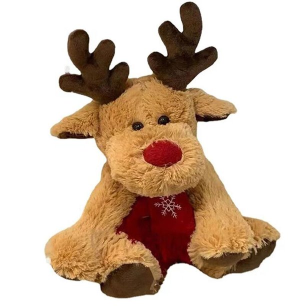 Bufanda de reno de Navidad de 25cm, muñeco de peluche de juguete, decoración del sofá del hogar, regalos para niños, accesorios de decoración de Año Nuevo