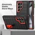 thumbnail image 3 of Dteck for Samsung Galaxy S24 Ultra Case with Invisible Kickstand, 10FT Military Protection S24 Ultra Case, Heavy Duty Shockproof S24 Ultra Phone Case Non-Slip Slim Case,Black Orange, 3 of 7