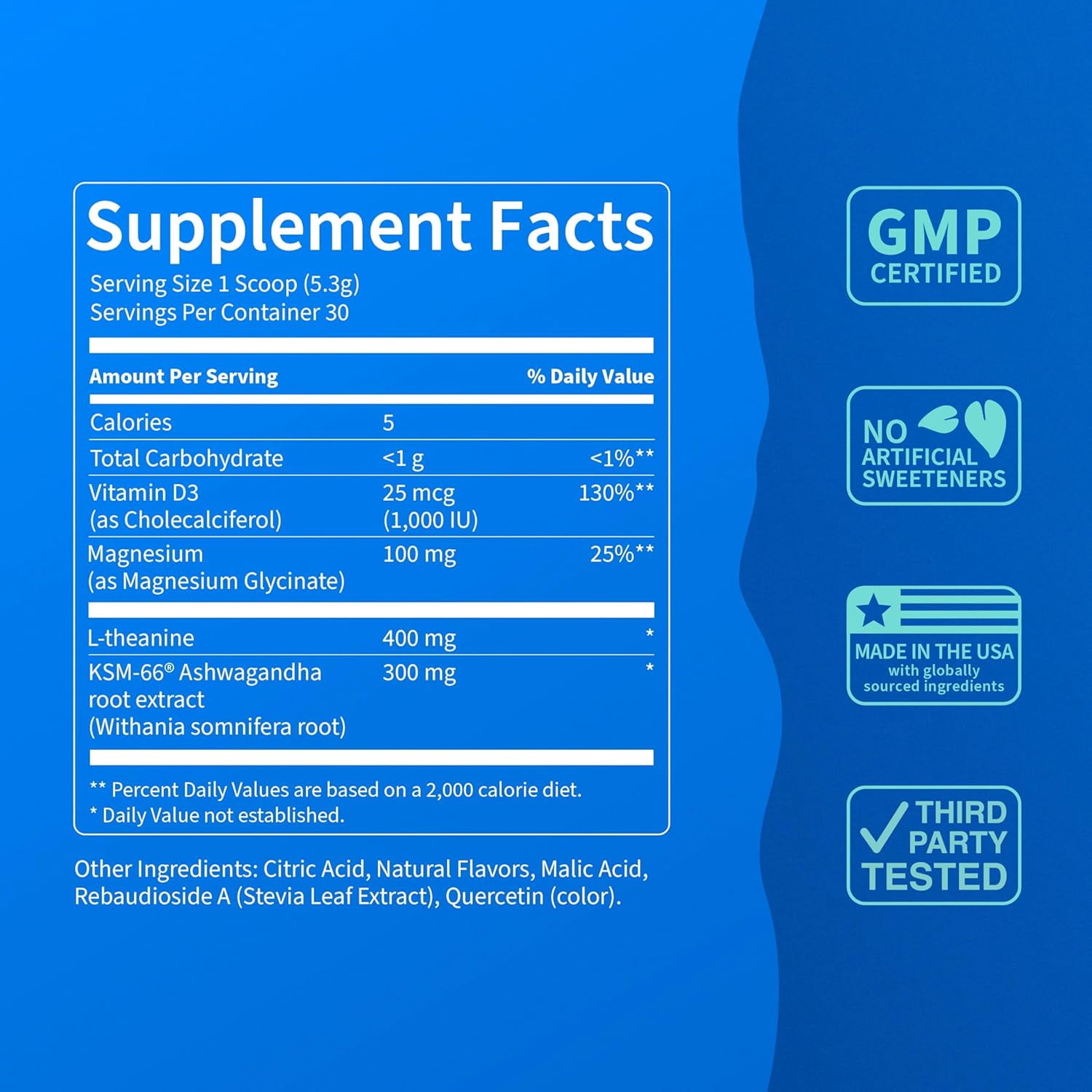 Nello Supercalm Drink Mix - Ashwagandha KSM 66, Magnesium Glycinate & L-Theanine Supplement - Ashwagandha Root Extract - Focus and Relaxation Support (30 Serving Tub) - Lemon Lime