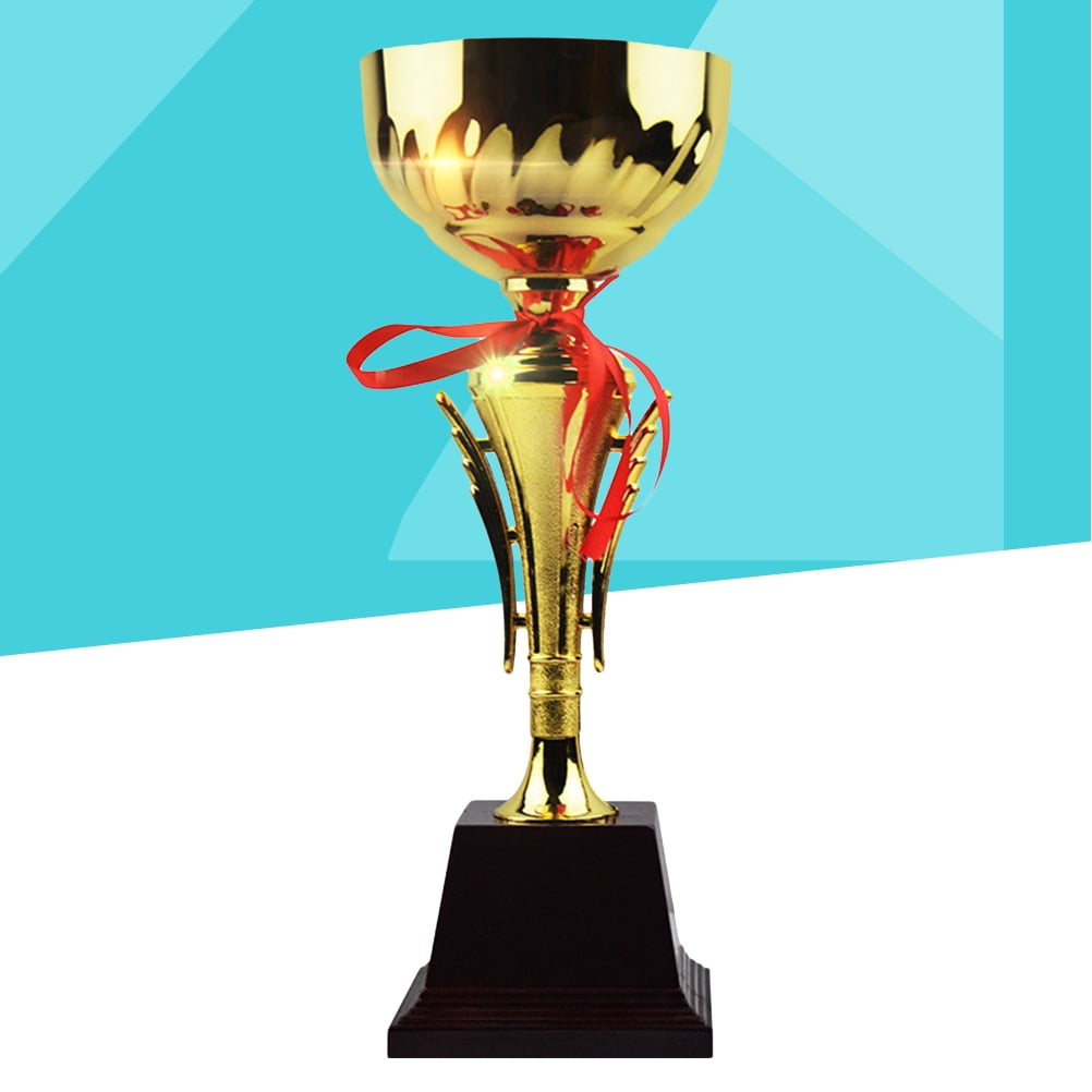 Supvox Sports Competition Trophy with Plastic Base and Elegant Golden Cup, Perfect for Award Ceremonies and Sporting Events