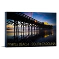 thumbnail image 1 of Myrtle Beach, South Carolina, Apache Pier at Night, (12x18 Wrapped Canvas, Wall Decor, Artwork), 1 of 5