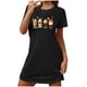 thumbnail image 2 of Camisón corto de talla grande para mujer, camisón de manga corta con estampado de pecho a la moda, camisón para mujer, 2 of 5