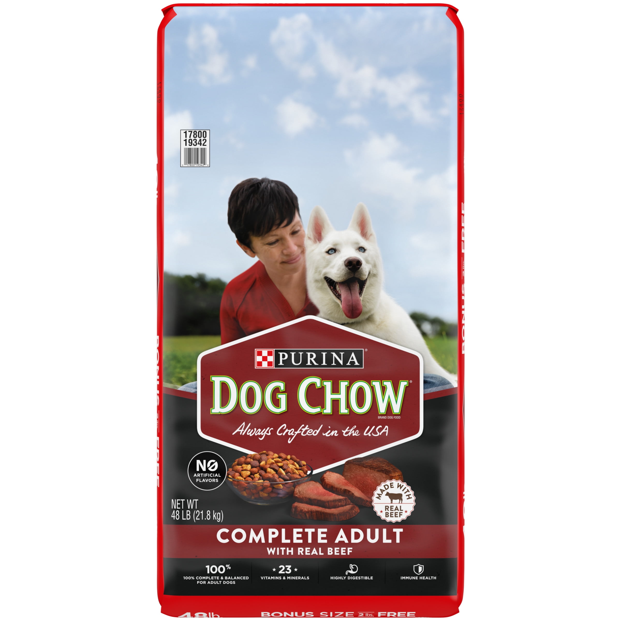 Purina Dog Chow Real Beef Flavor Dry Dog Food, 48 lb Bag