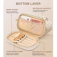 thumbnail image 3 of Bolsa de maquillaje Hairao, grande, de doble capa, impermeable, color beige, 3 of 7