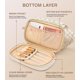 thumbnail image 3 of Bolsa de maquillaje Hairao, grande, de doble capa, impermeable, color beige, 3 of 7