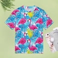 thumbnail image 4 of Flamingo Pattern T Shirts Basic T-Shirt Short Sleeve Ladies Tee Shirt Summer Graphic Clothing, 4 of 6