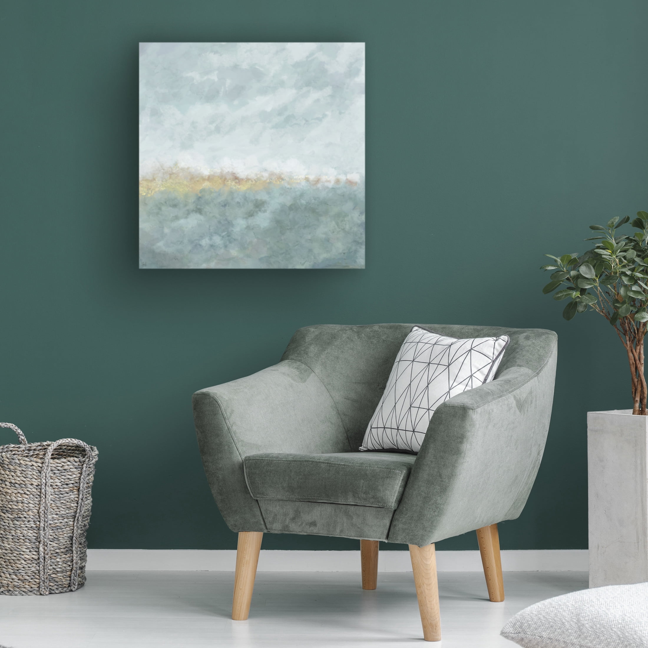 Canvas Wall Art - Line and Brush 'Soft Fog Marsh' Wall Art for Living Room, Bedroom, or Office Décor by Trademark Fine Art - 35 x 35 Inches